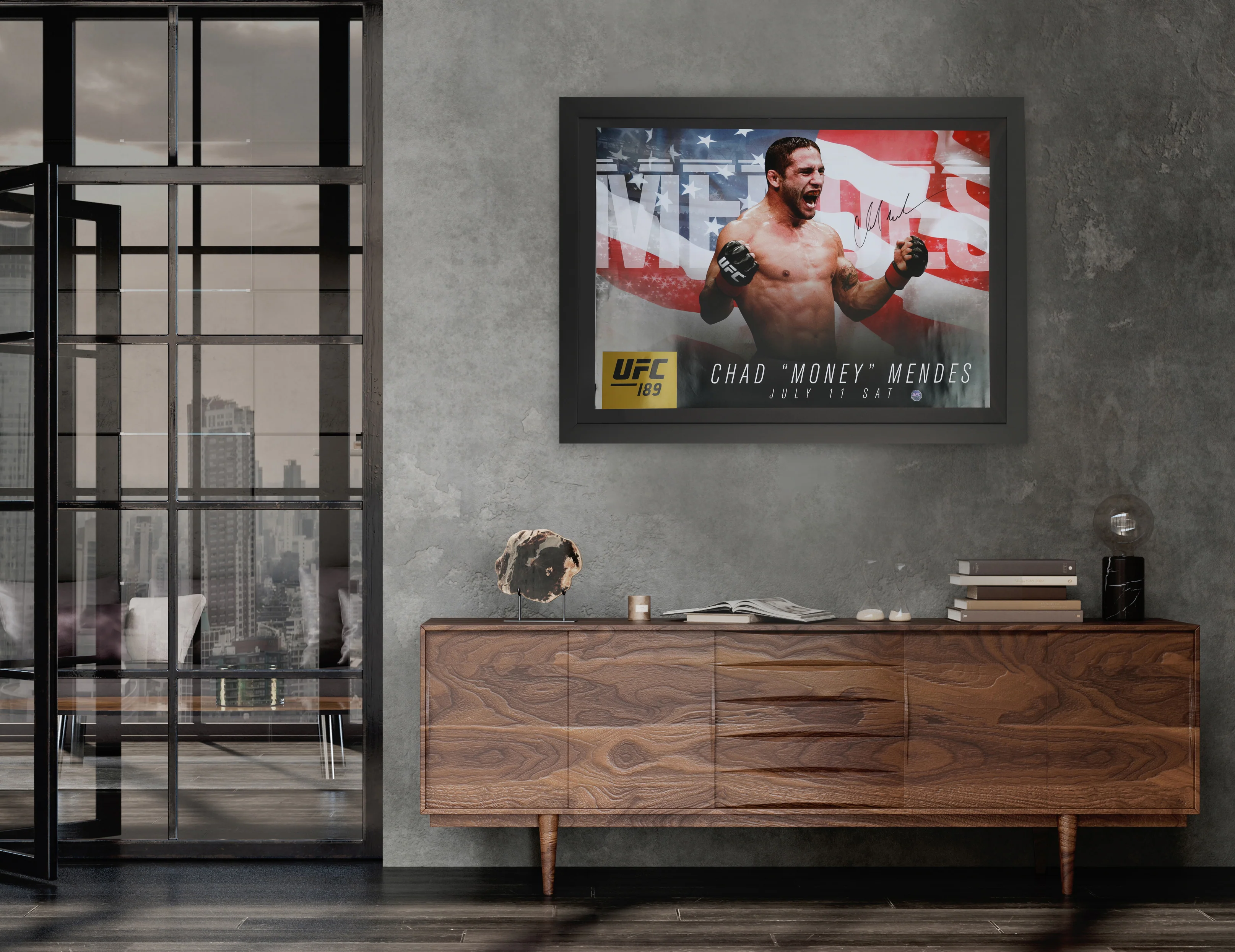 Chad Mendes Framed Signed UFC 189: Mendes vs McGregor Print - Image 2