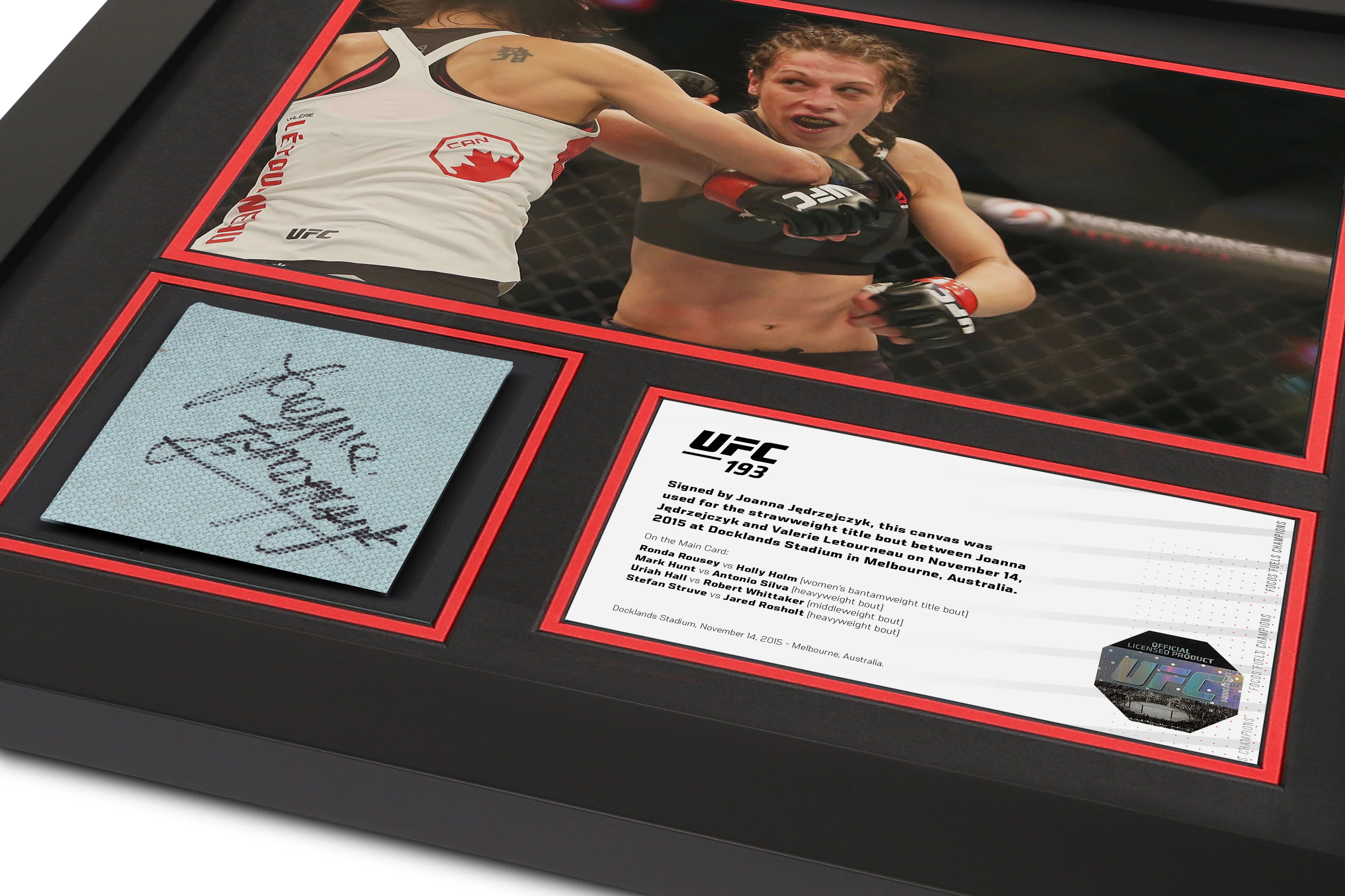 Joanna Jedrzejczyk UFC 193 Signed Canvas & Photo - Image 2