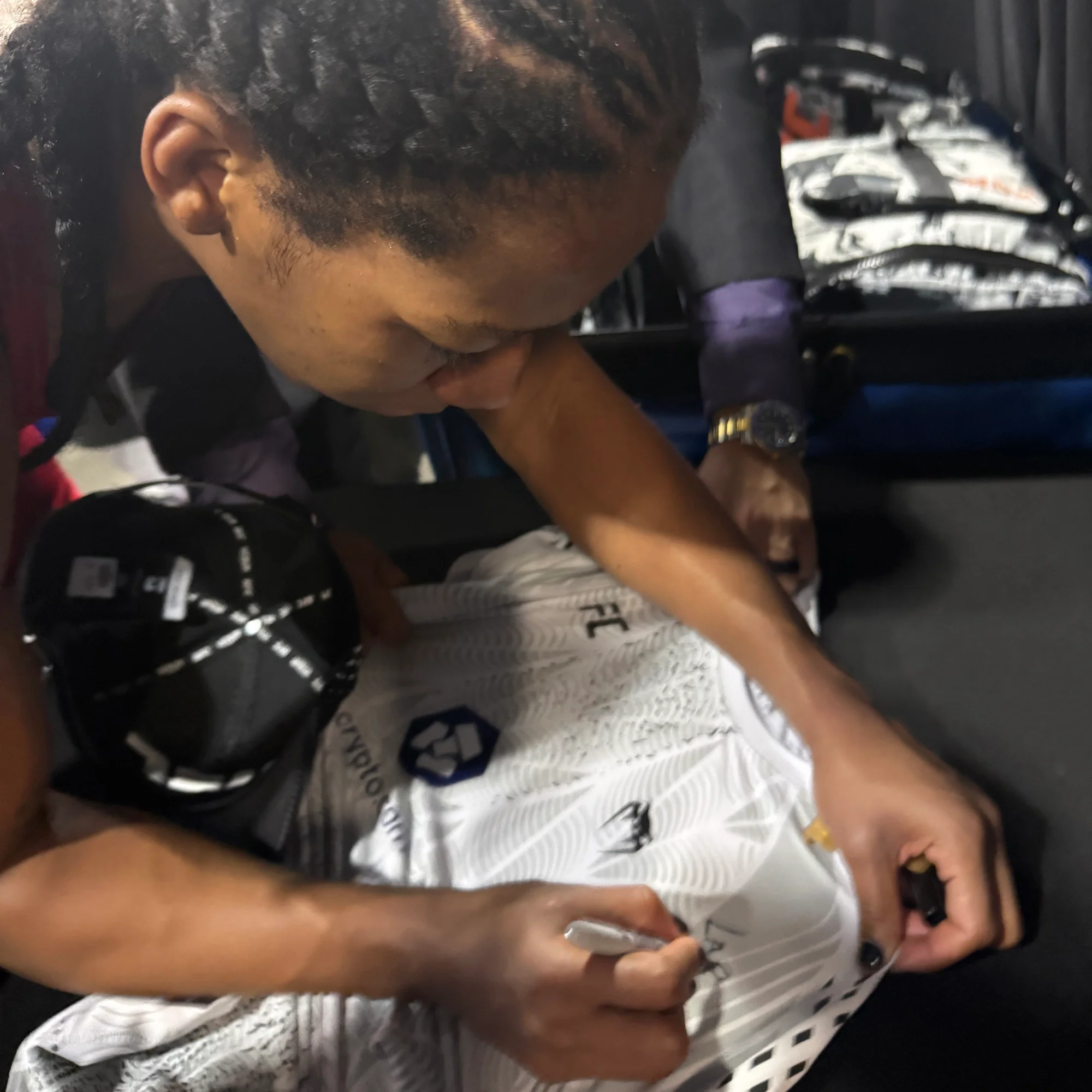 Joselyne Edwards Signed 1-of-1 Fight Worn Rash Guard UFC Fight Night: Strickland vs Hernandez - Image 2