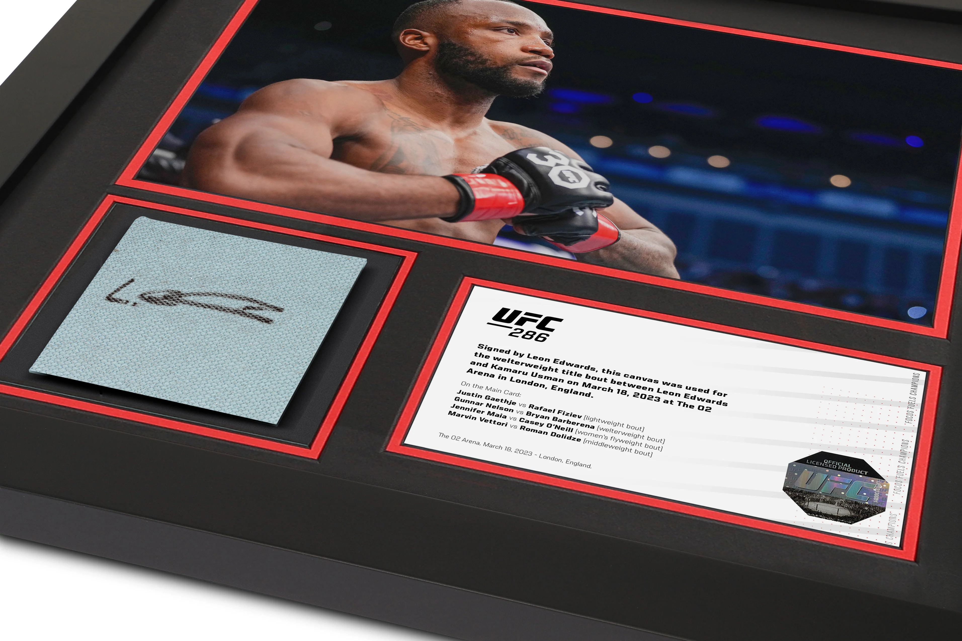 Leon Edwards Signed Canvas & Photo UFC 286 - Image 2