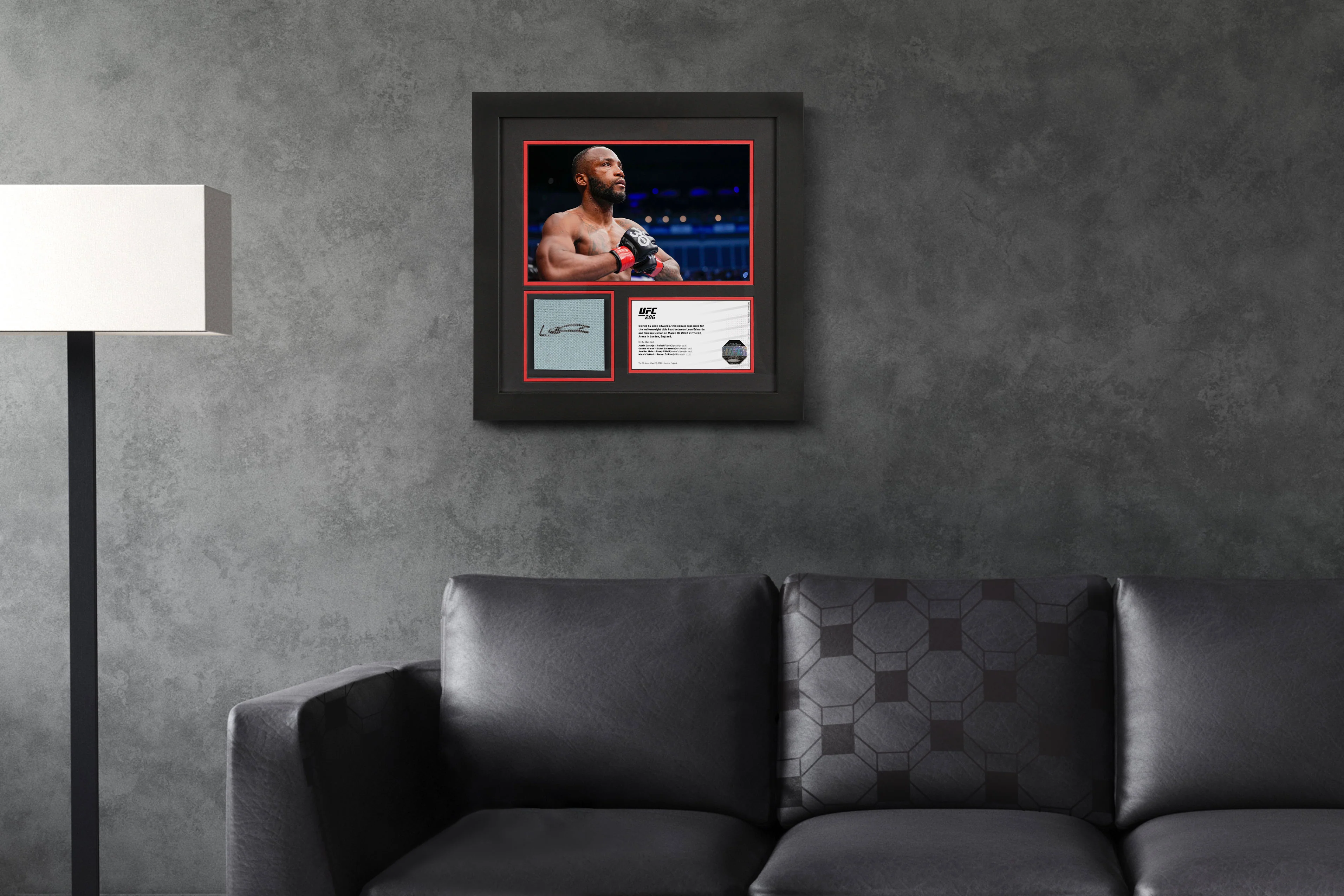 Leon Edwards Signed Canvas & Photo UFC 286 - Image 6