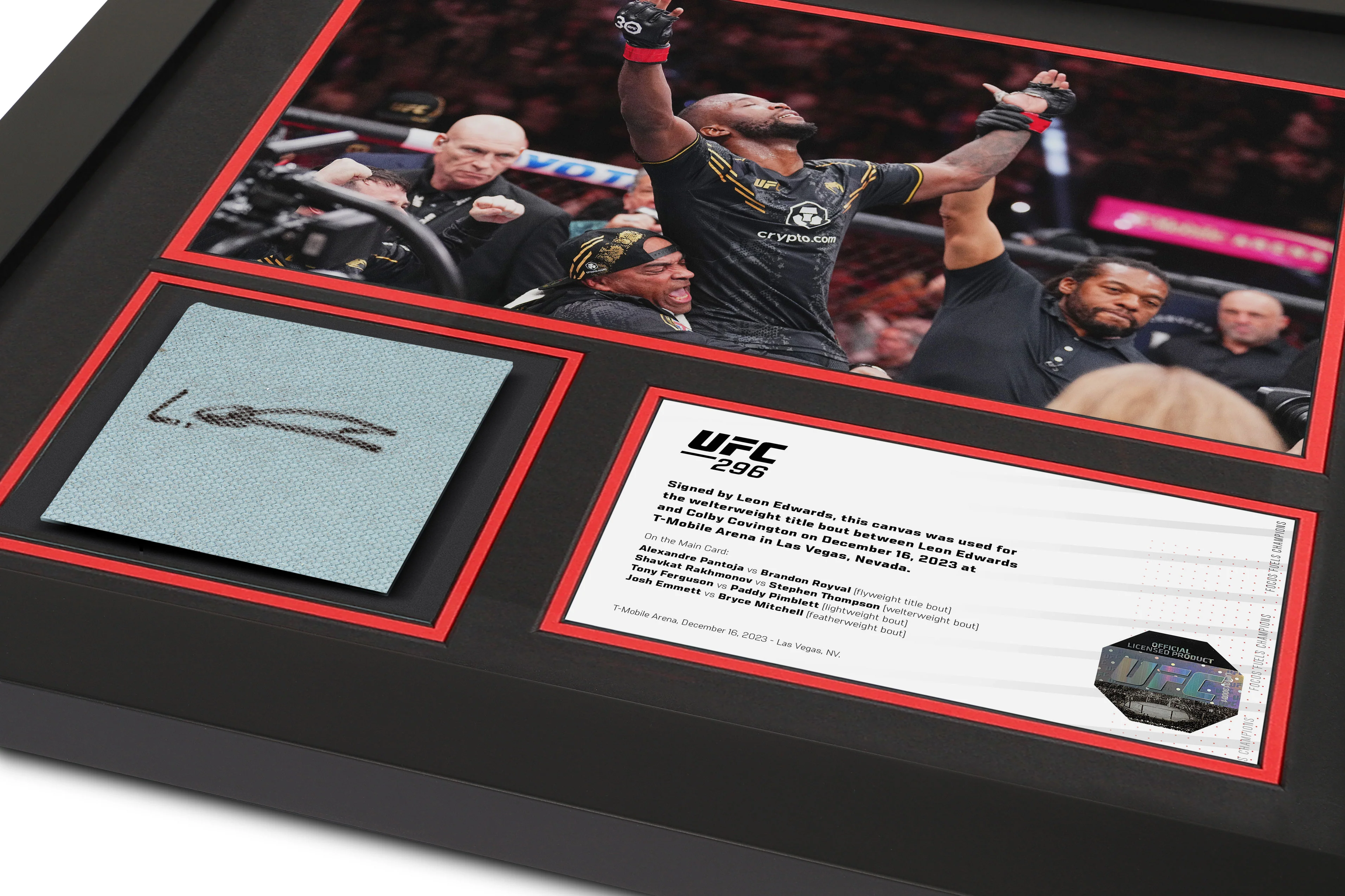 Leon Edwards Signed UFC 296 Canvas & Photo - Image 2