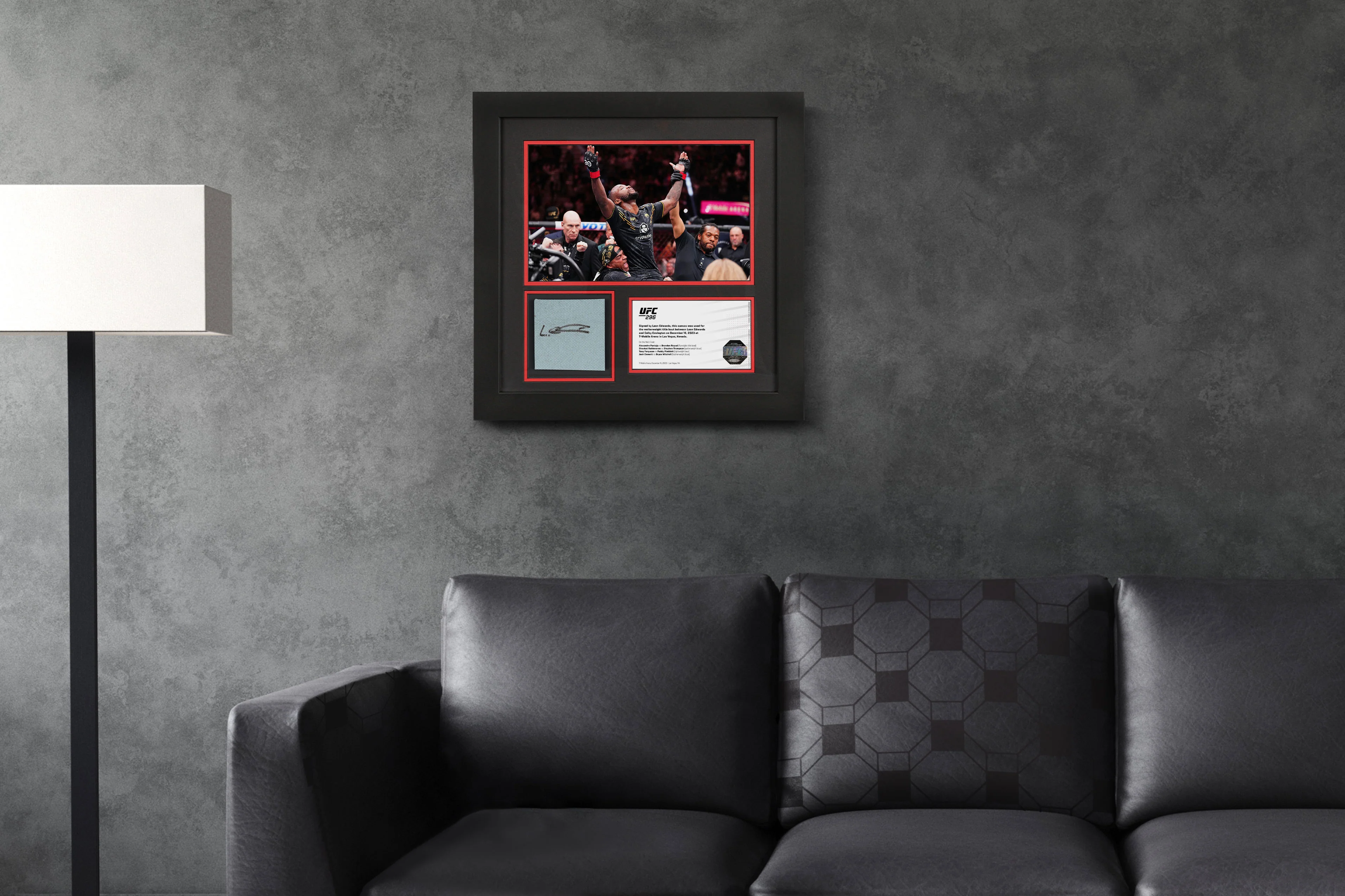 Leon Edwards Signed UFC 296 Canvas & Photo - Image 6