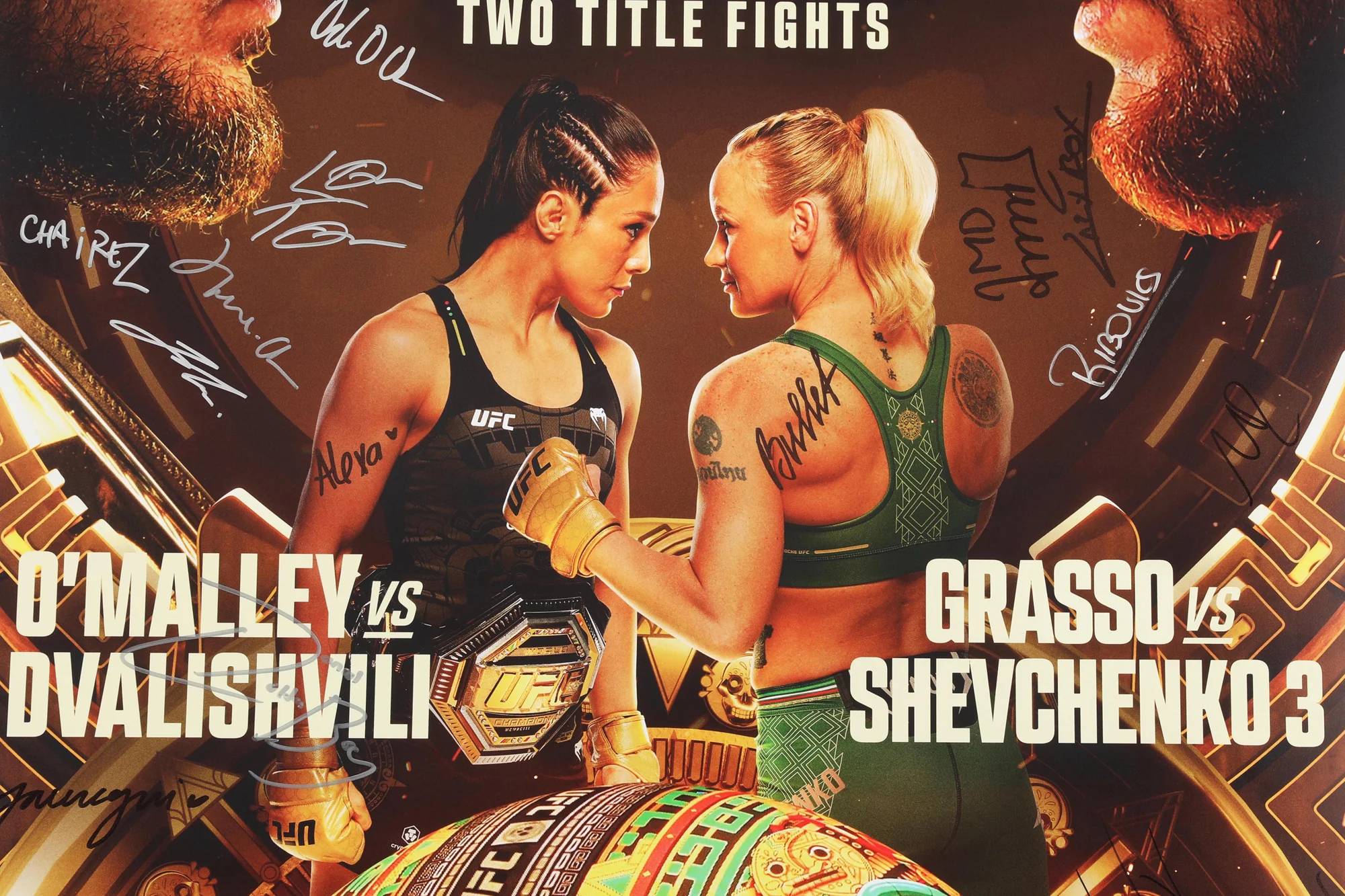 Riyadh Season Noche UFC Sean O'Malley vs Merab Dvalishvili Autographed Event Poster - Image 4