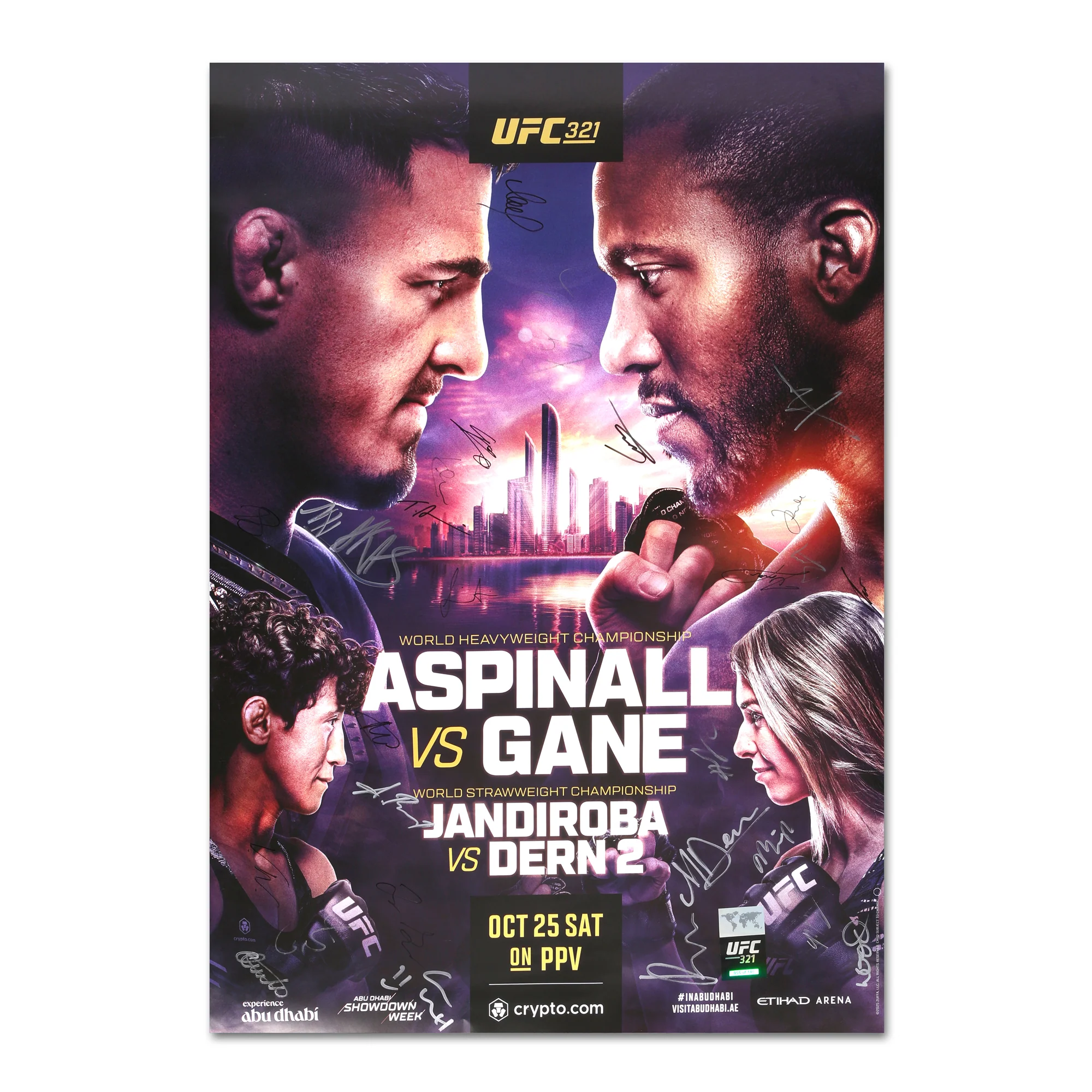 UFC 321: Aspinall vs Gane Autographed Event Poster - Image 5
