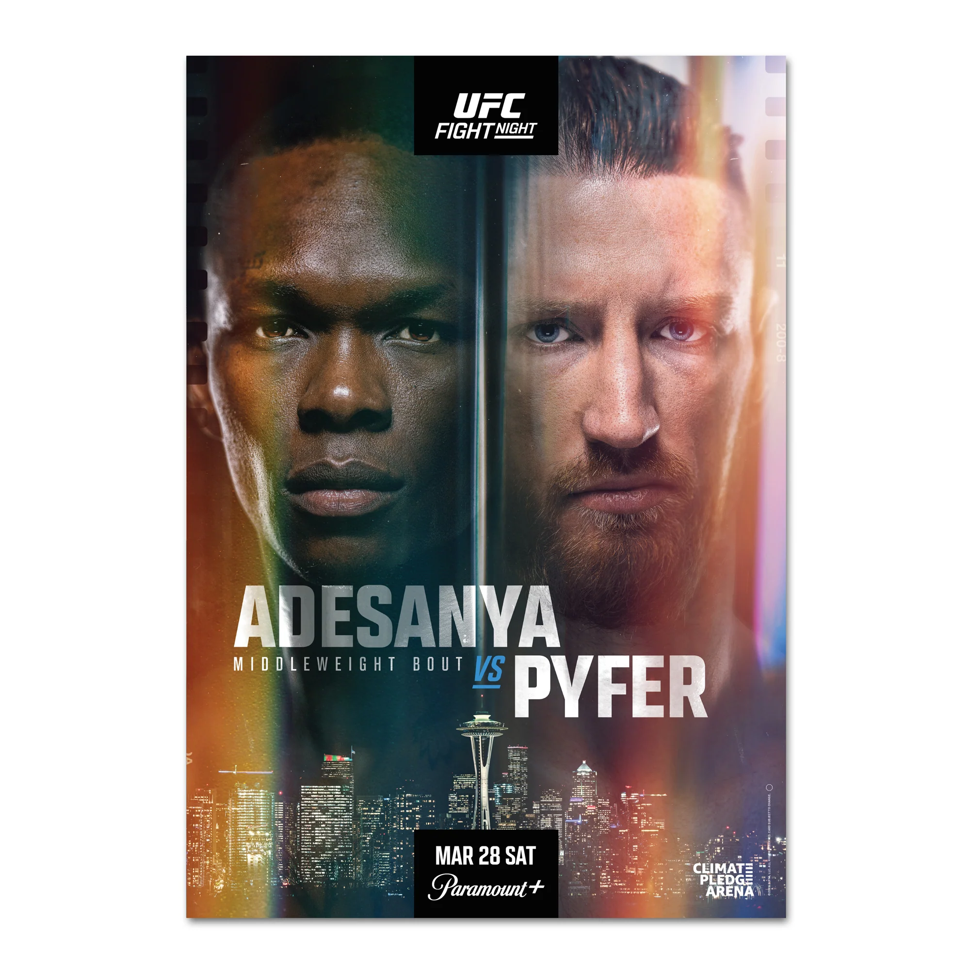 UFC Fight Night: Adesanya vs Pyfer Autographed Event Poster - Image 8