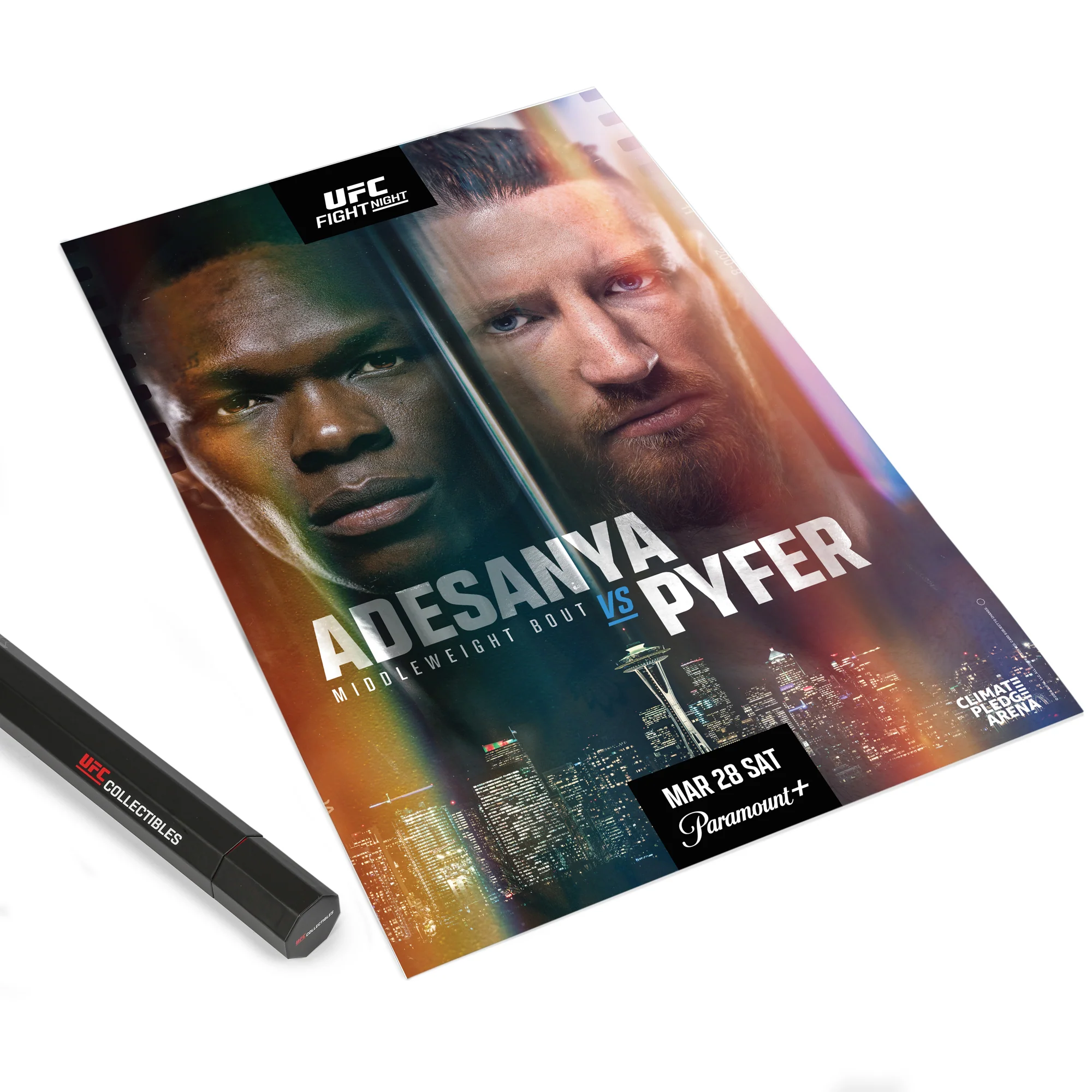 UFC Fight Night: Adesanya vs Pyfer Autographed Event Poster - Image 9