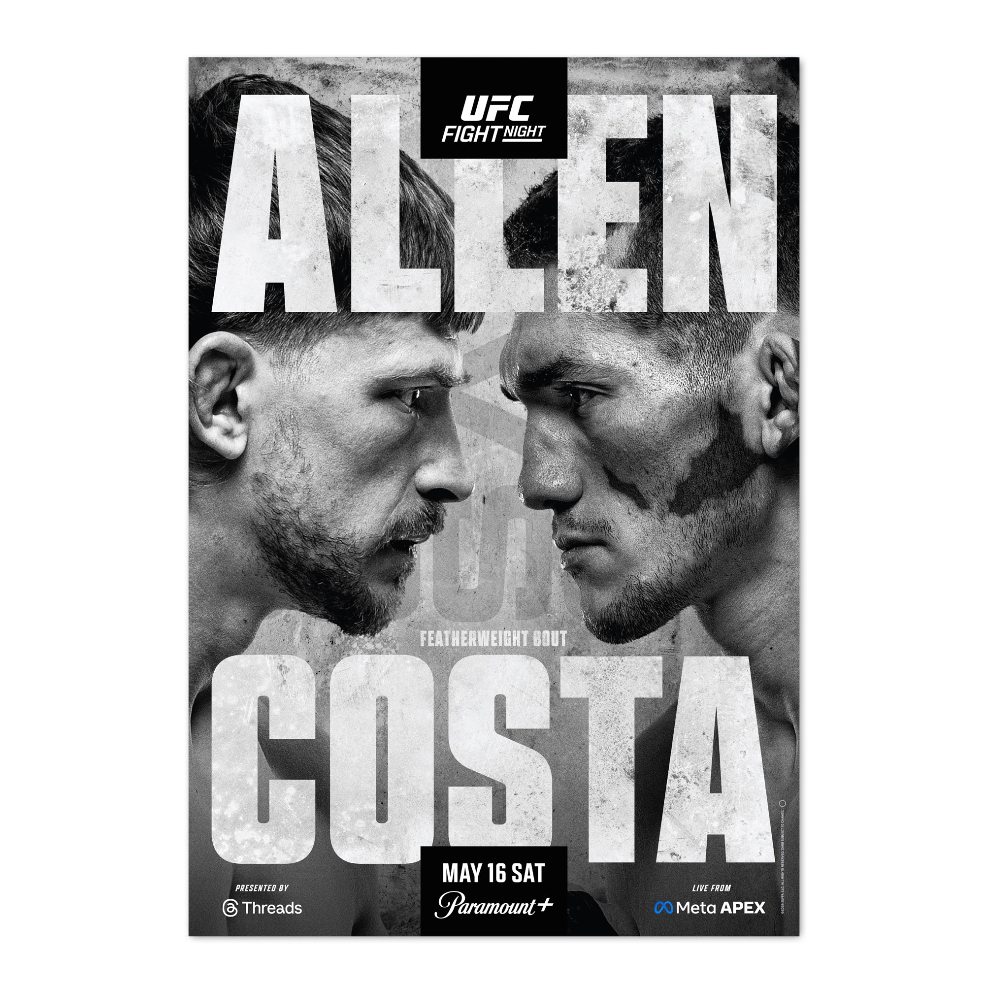 UFC Fight Night: Allen vs Costa Autographed Event Poster - Image 3