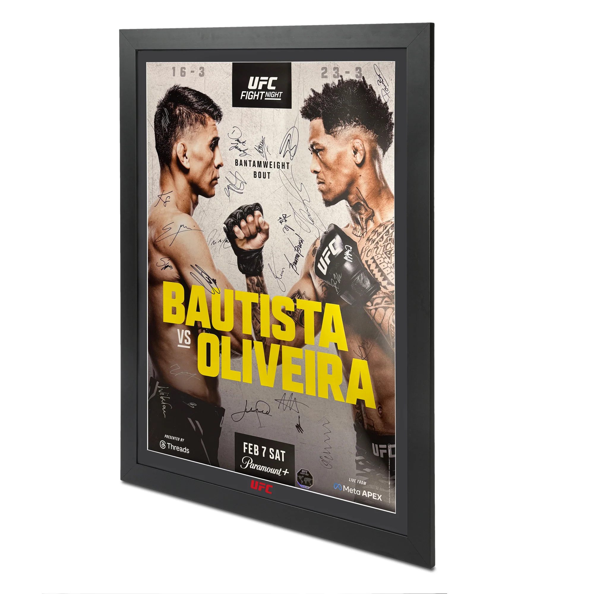 UFC Fight Night: Bautista vs Oliveira Autographed Event Poster - Image 2