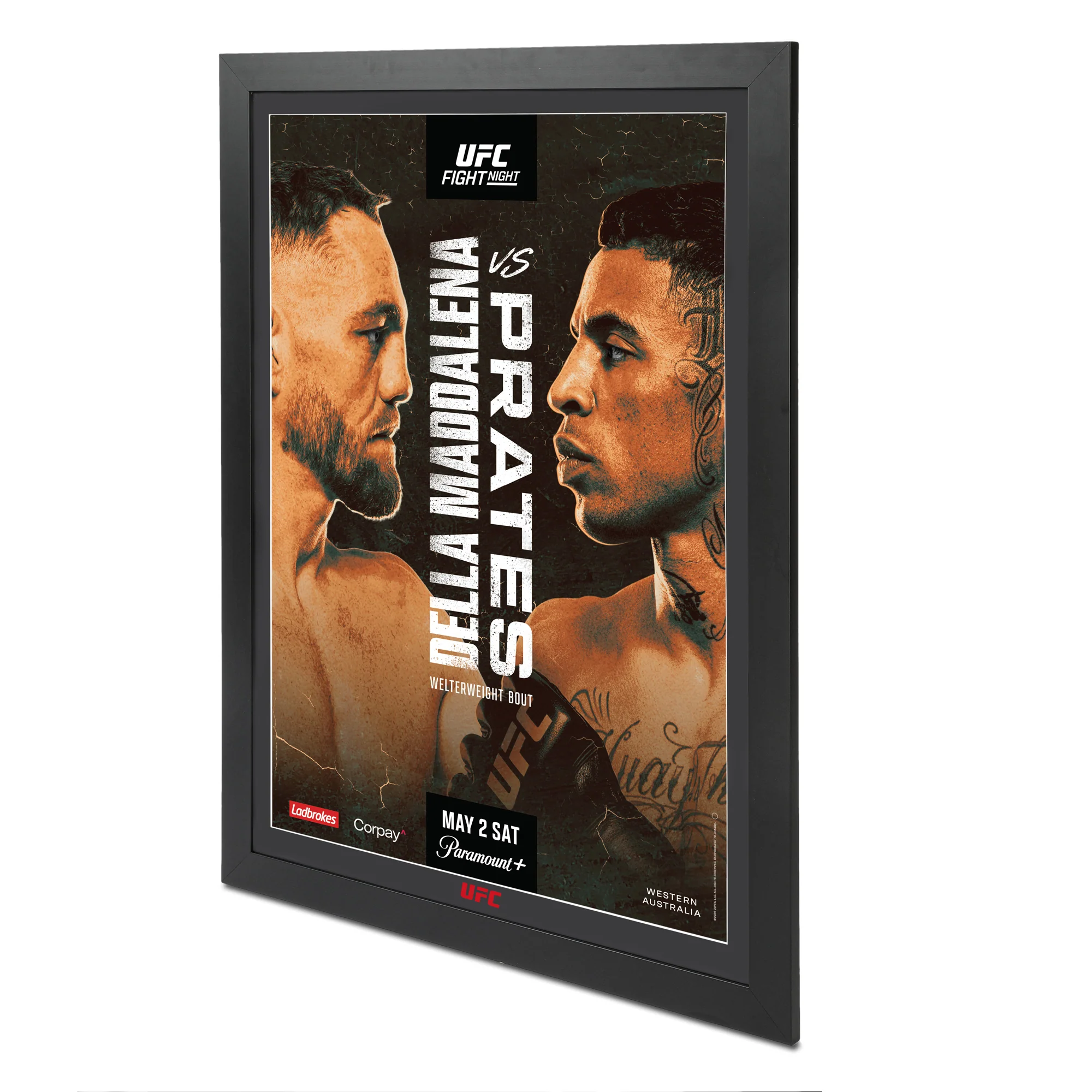 UFC Fight Night: Della Maddalena vs Prates First Edition Autographed Event Poster - Image 2