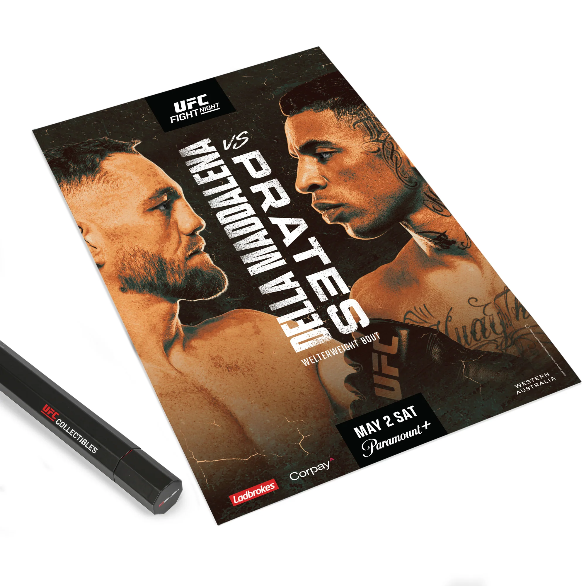UFC Fight Night: Della Maddalena vs Prates First Edition Autographed Event Poster - Image 4