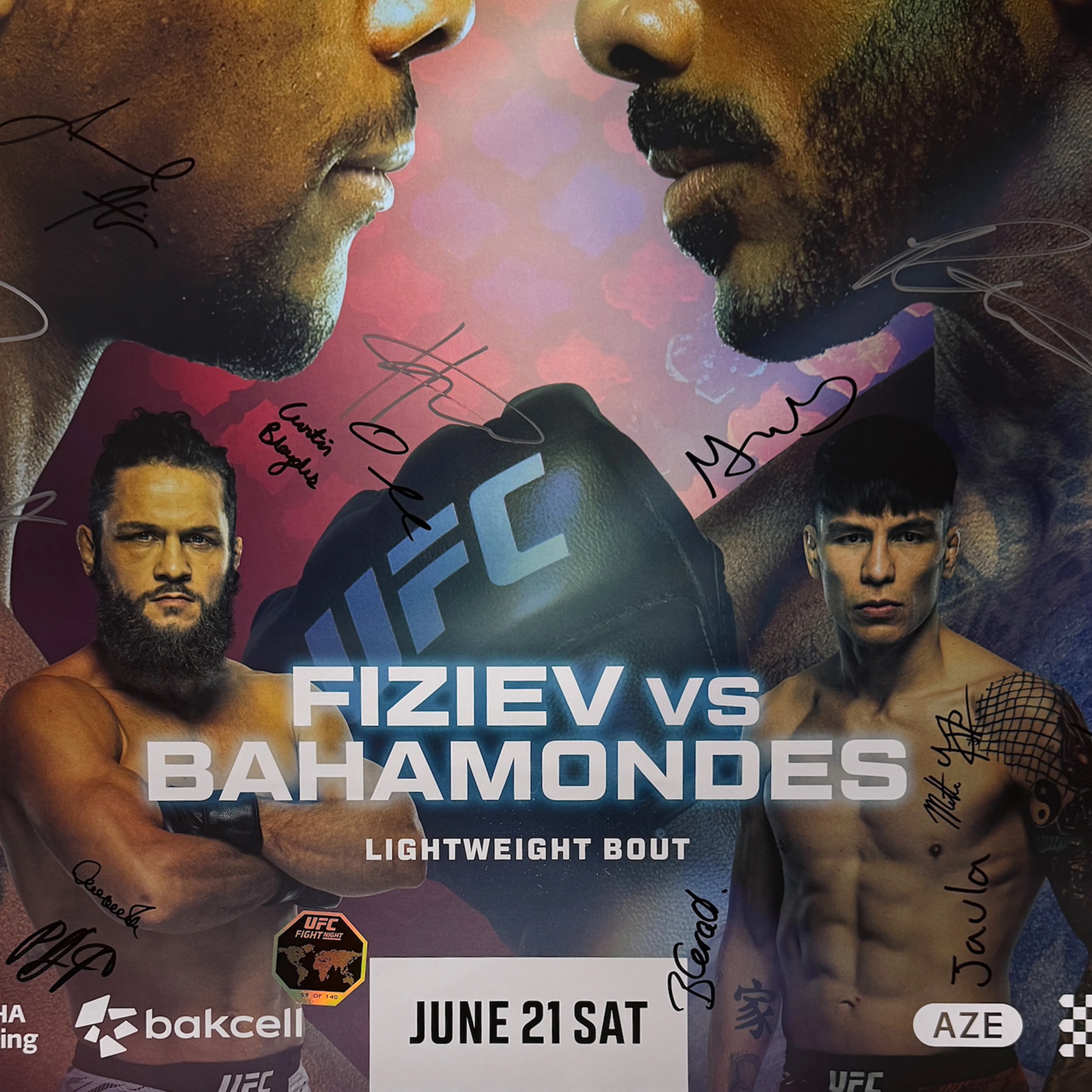 UFC Fight Night: Hill vs Rountree Jr Autographed Event Poster - Image 8