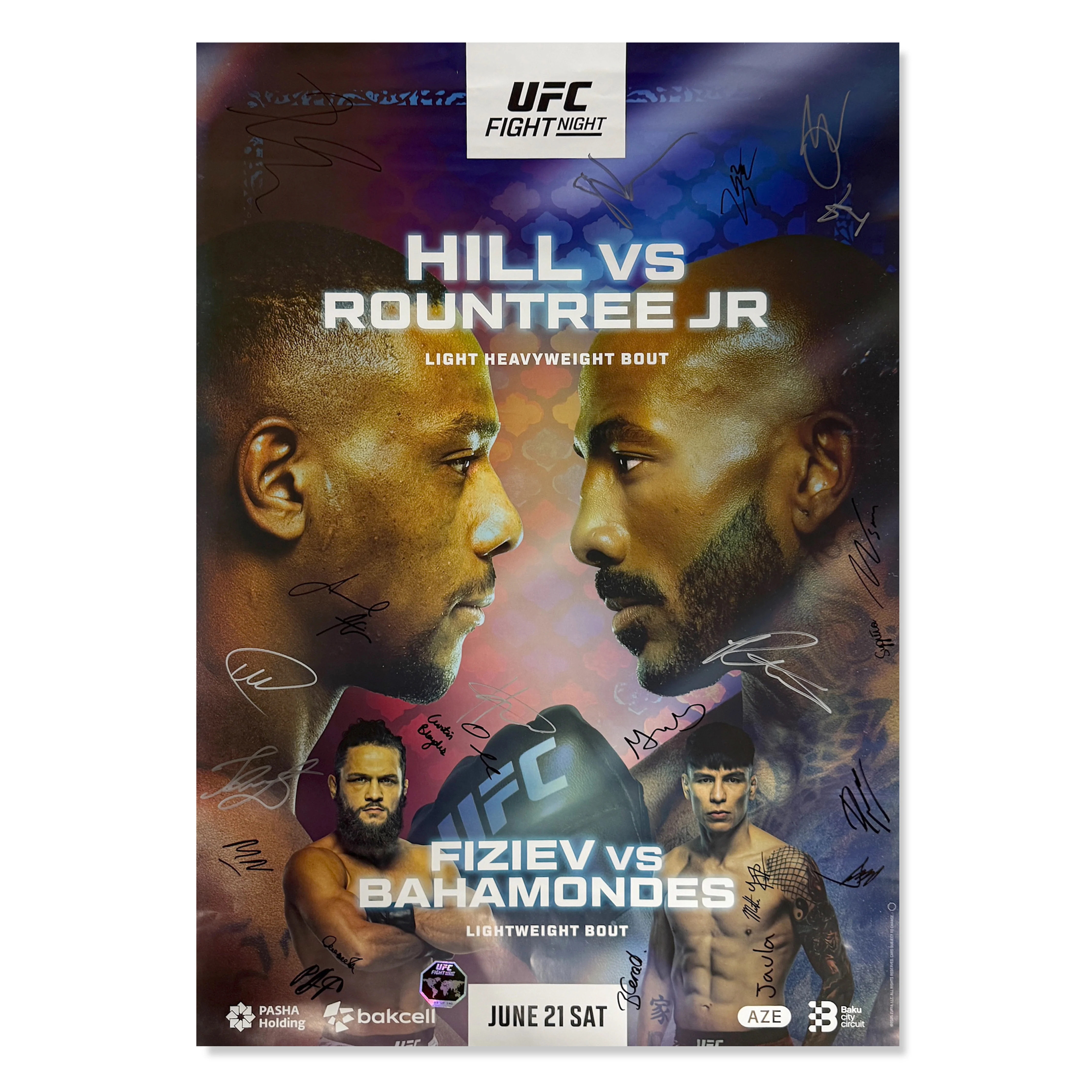UFC Fight Night: Hill vs Rountree Jr Autographed Event Poster - Image 9