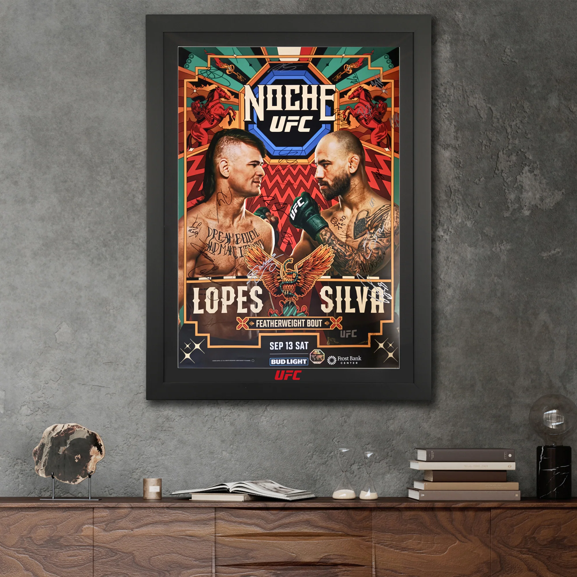UFC Fight Night: Lopes vs Silva Autographed Event Poster - Image 6