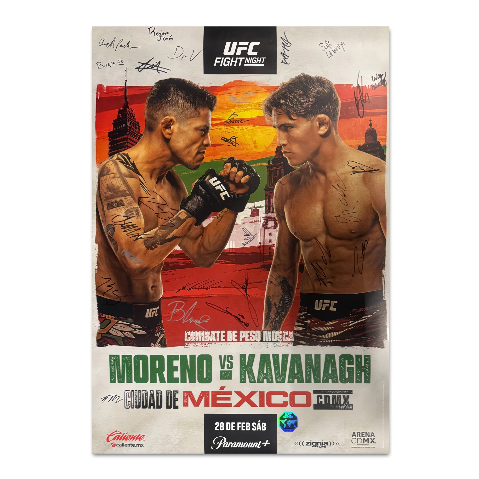 UFC Fight Night: Moreno vs Kavanagh Autographed Event Poster - Image 7