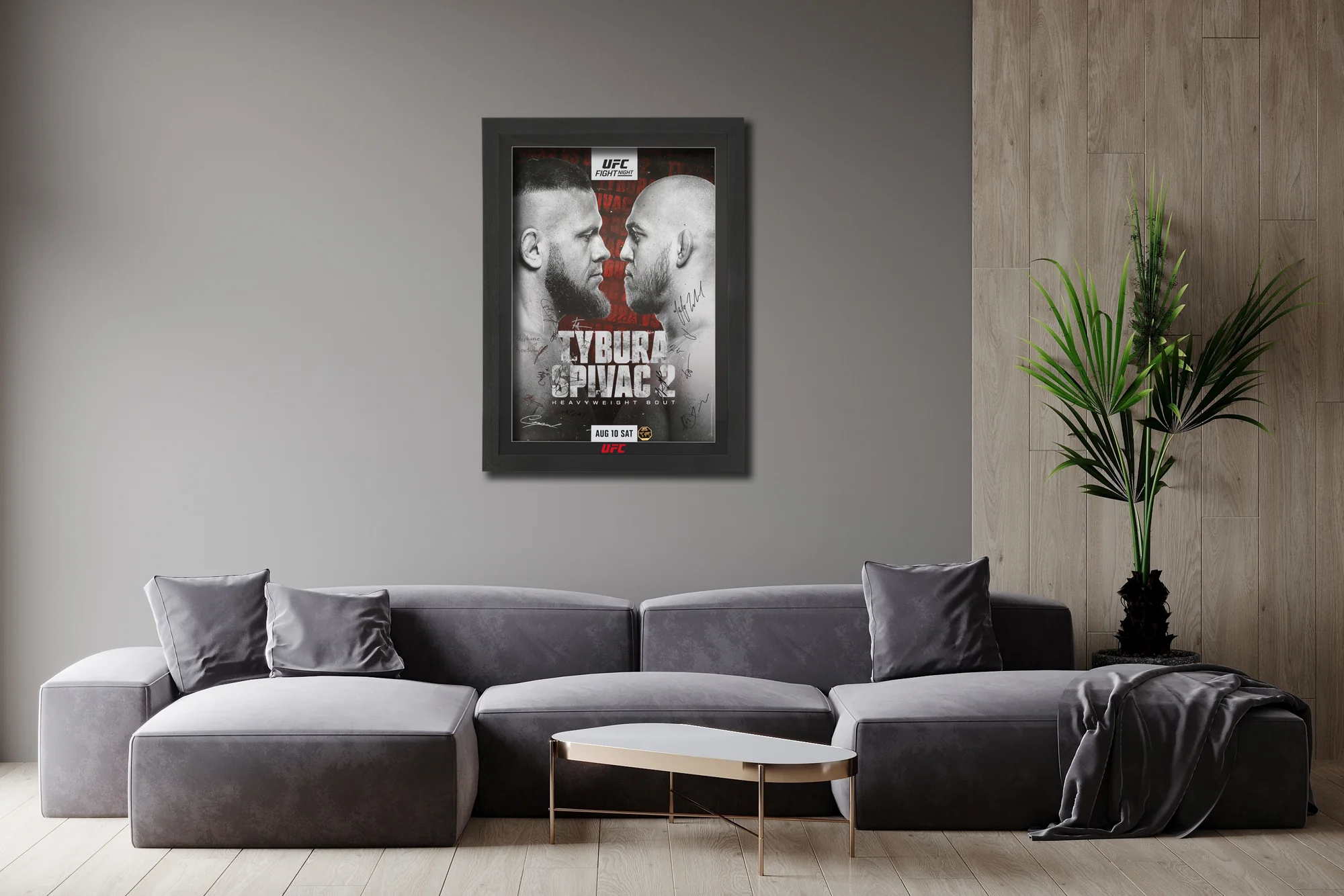 UFC Fight Night: Tybura vs Spivac 2 Autographed Event Poster - Image 2