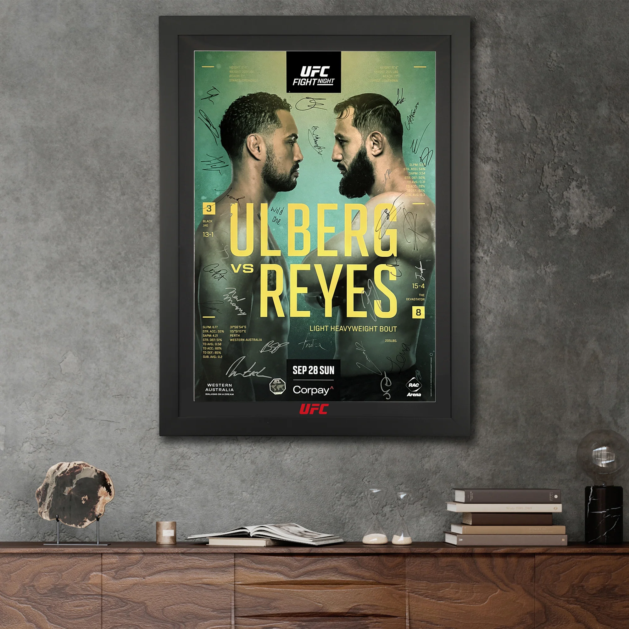 UFC Fight Night: Ulberg vs Reyes Autographed Event Poster - Image 6